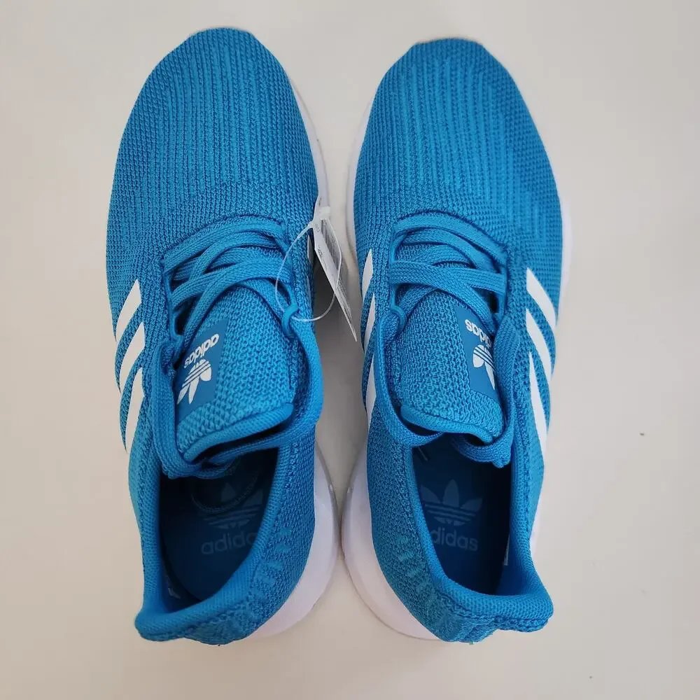 adidas Originals Swift J Running Shoe Shock Cyan/White/White, 5 M US Big Kid
